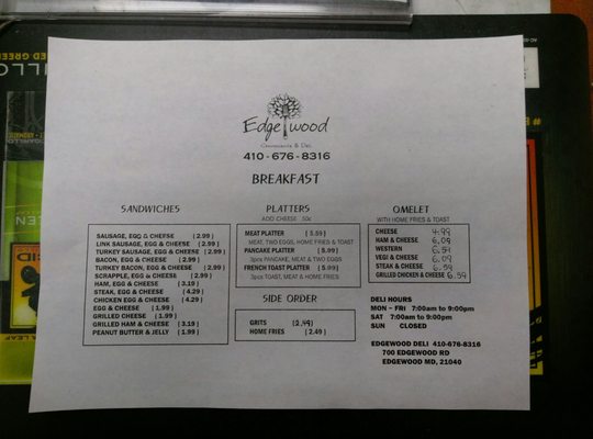 Edgewood Convenience Stores And Deli menu 6